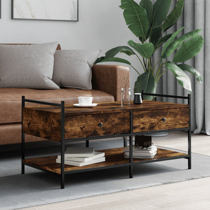 vidaXL Coffee Table Smoked Oak 99x50x50 cm Engineered Wood