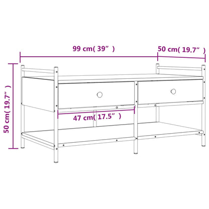vidaXL Coffee Table Grey Sonoma 99x50x50 cm Engineered Wood