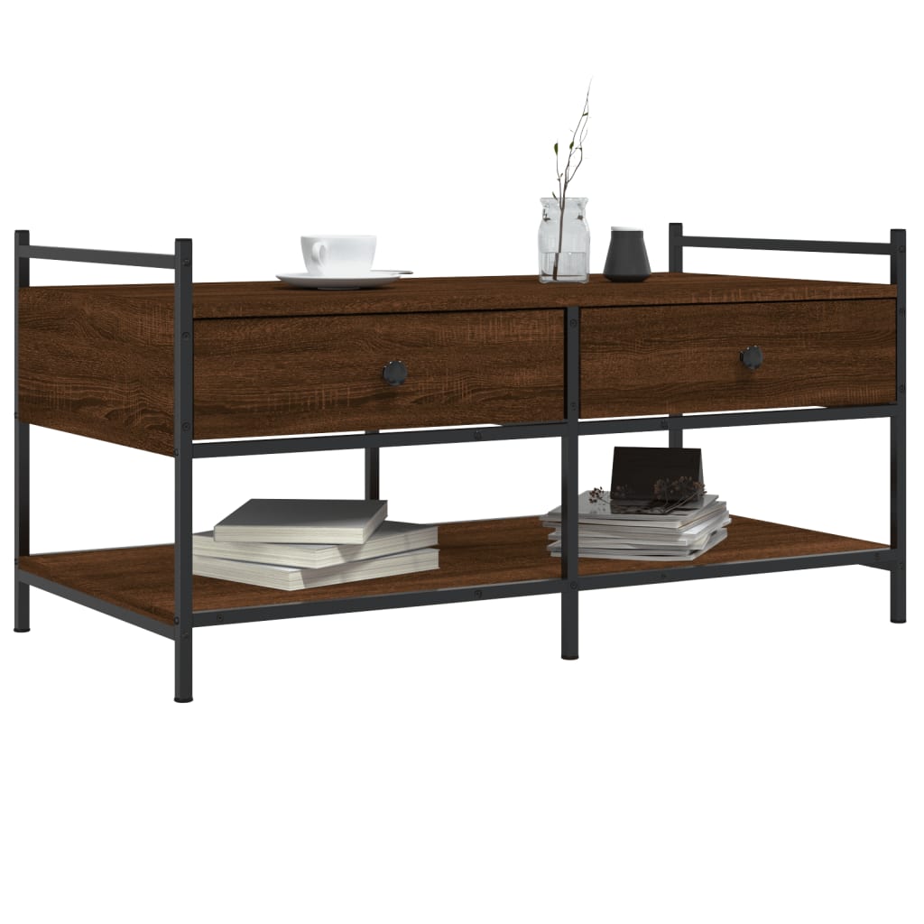 vidaXL Coffee Table Brown Oak 99x50x50 cm Engineered Wood