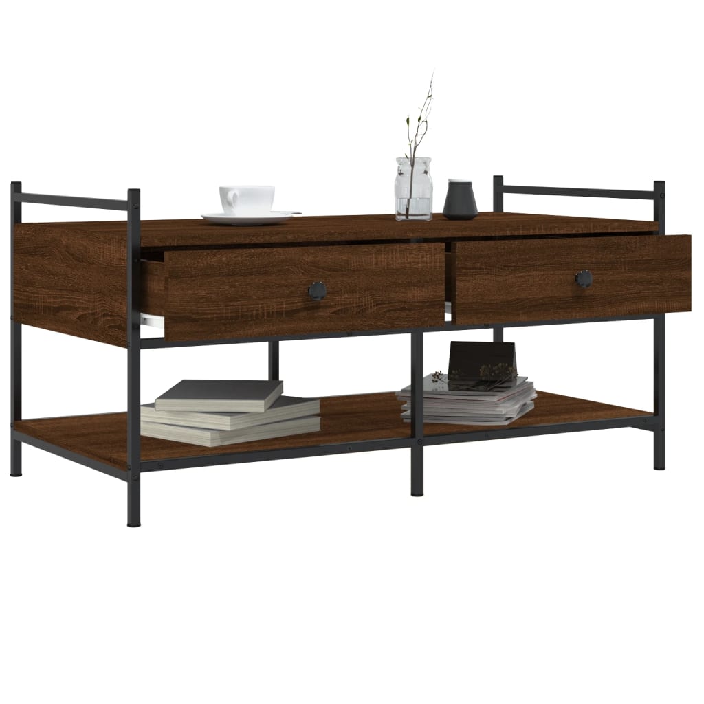 vidaXL Coffee Table Brown Oak 99x50x50 cm Engineered Wood