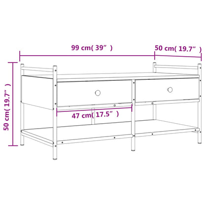 vidaXL Coffee Table Brown Oak 99x50x50 cm Engineered Wood