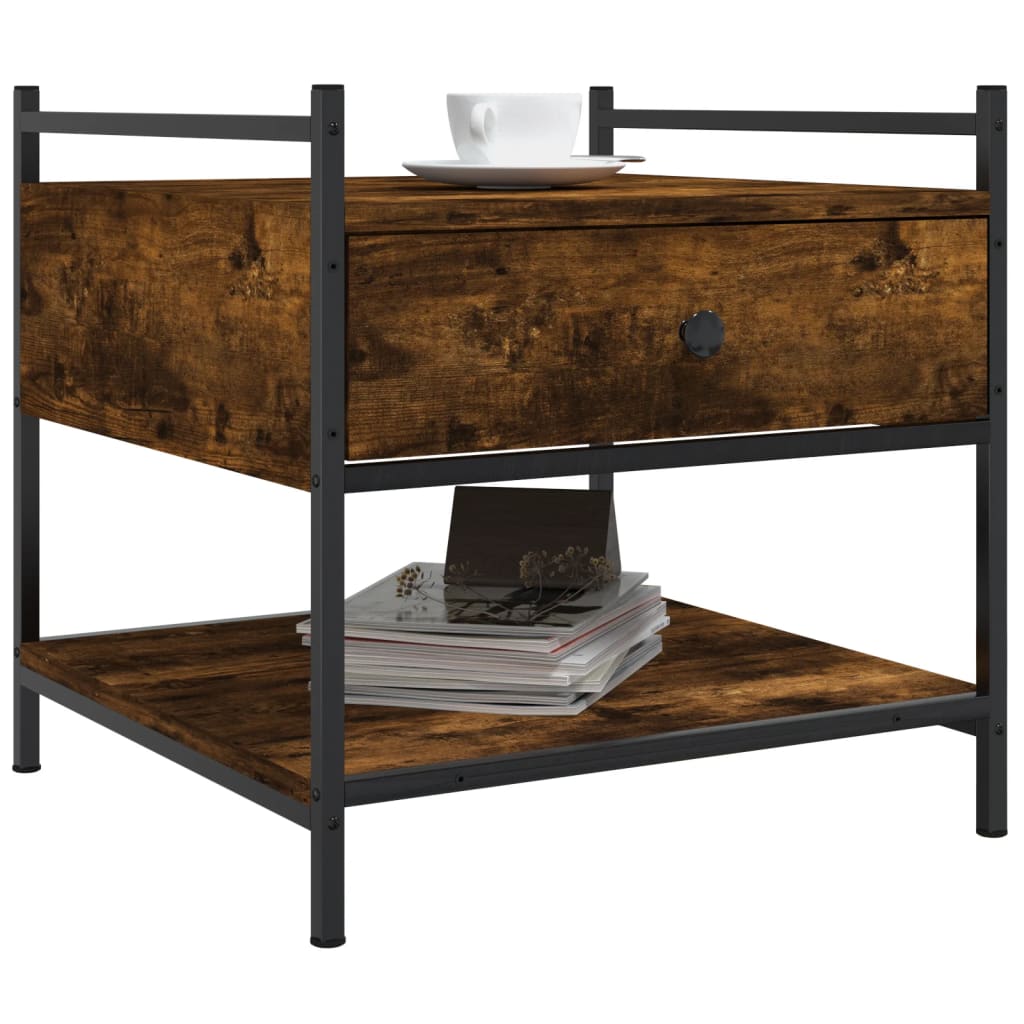 vidaXL Coffee Table Smoked Oak 50x50x50 cm Engineered Wood