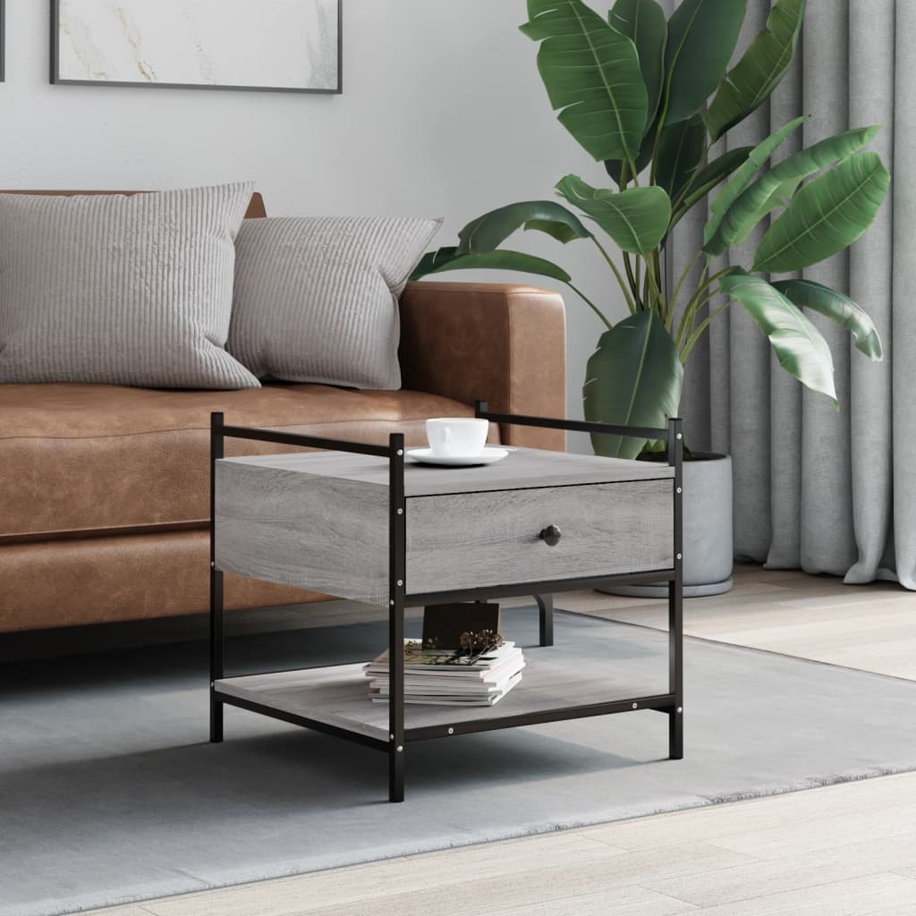 vidaXL Coffee Table Grey Sonoma 50x50x50 cm Engineered Wood