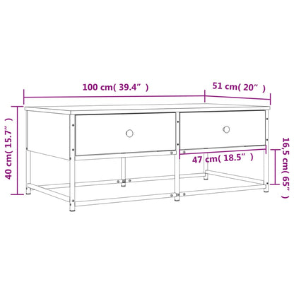 vidaXL Coffee Table Black 100x51x40 cm Engineered Wood