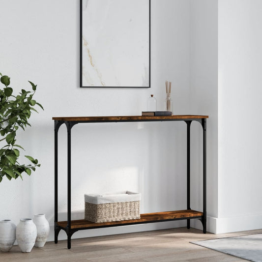 vidaXL Console Table Smoked Oak 100x22,5x75 cm Engineered Wood