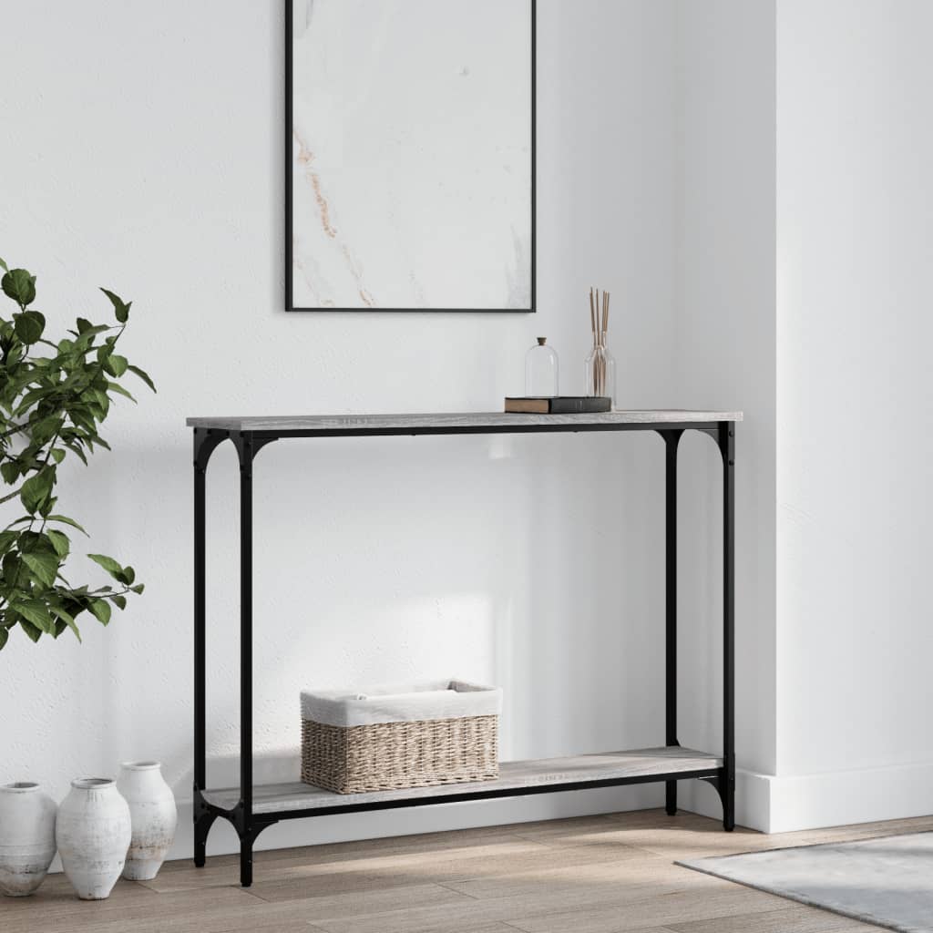 vidaXL Console Table Grey Sonoma 100x22,5x75 cm Engineered Wood