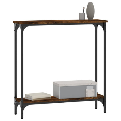vidaXL Console Table Smoked Oak 75x22,5x75 cm Engineered Wood