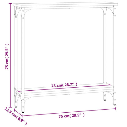vidaXL Console Table Smoked Oak 75x22,5x75 cm Engineered Wood