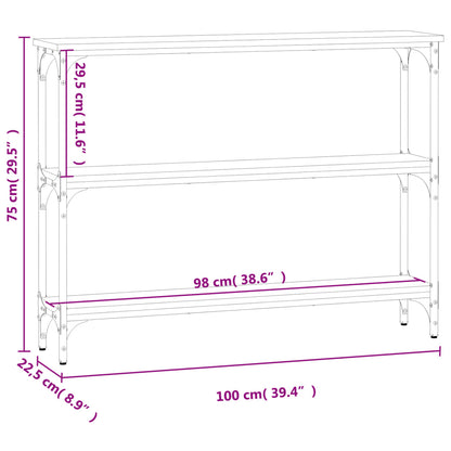vidaXL Console Table Grey Sonoma 100x22,5x75 cm Engineered Wood