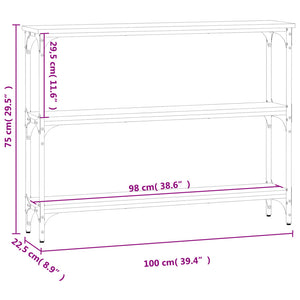 vidaXL Console Table Grey Sonoma 100x22.5x75 cm Engineered Wood