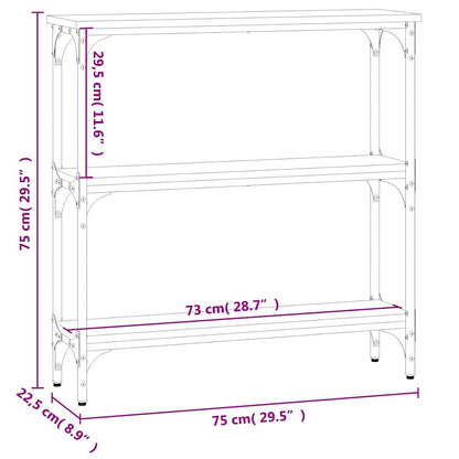 vidaXL Console Table Black 75x22,5x75 cm Engineered Wood