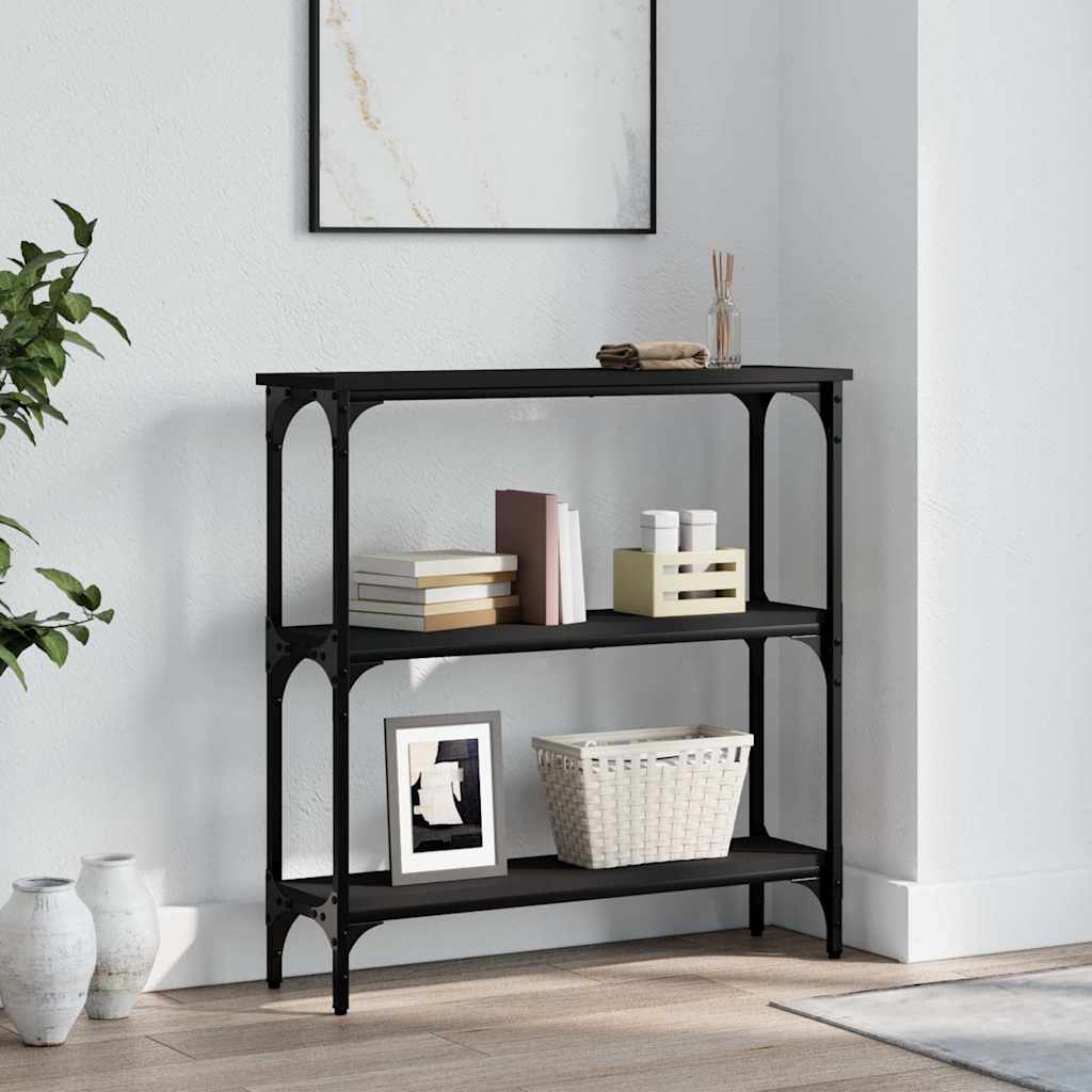 vidaXL Console Table Black 75x22,5x75 cm Engineered Wood