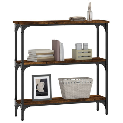 vidaXL Console Table Smoked Oak 75x22,5x75 cm Engineered Wood
