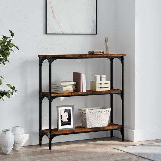 vidaXL Console Table Smoked Oak 75x22,5x75 cm Engineered Wood