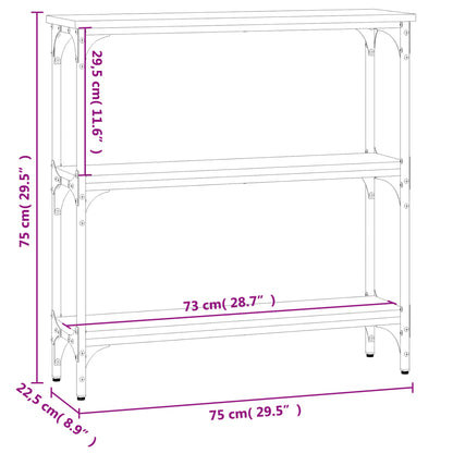 vidaXL Console Table Grey Sonoma 75x22,5x75 cm Engineered Wood