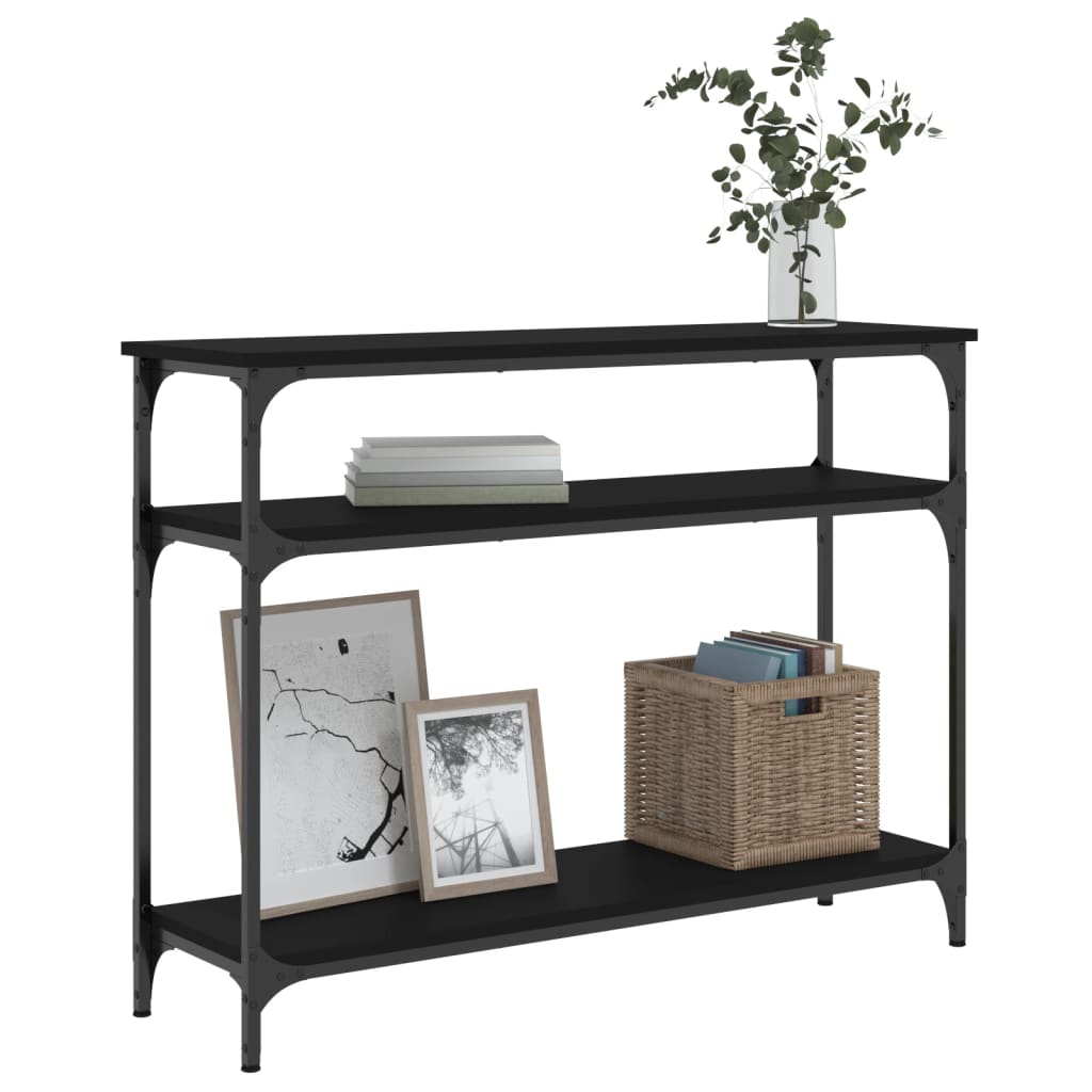 vidaXL Console Table | Black | Engineered wood and metal | Narrow