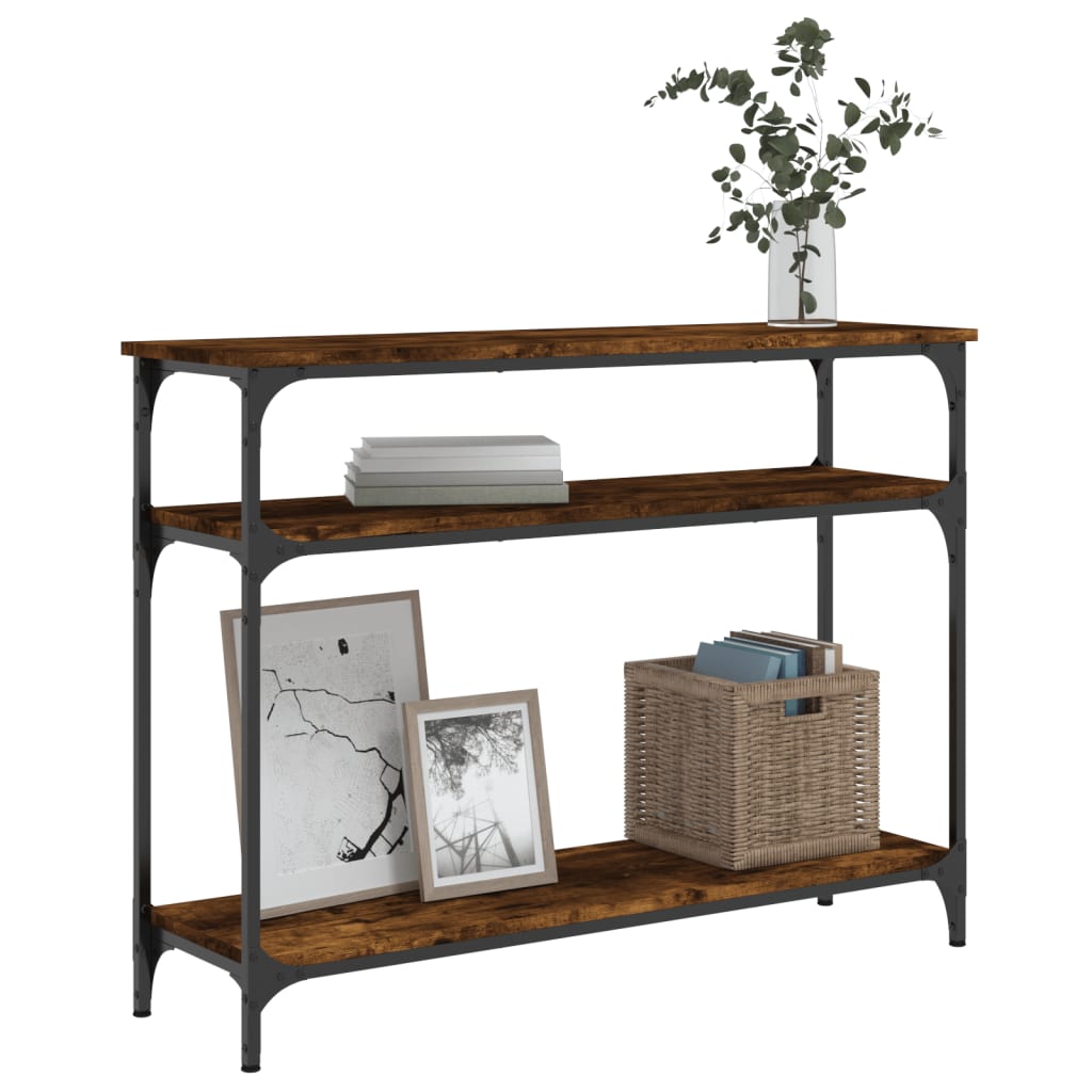 vidaXL Console Table Smoked Oak 100x29x75 cm Engineered Wood