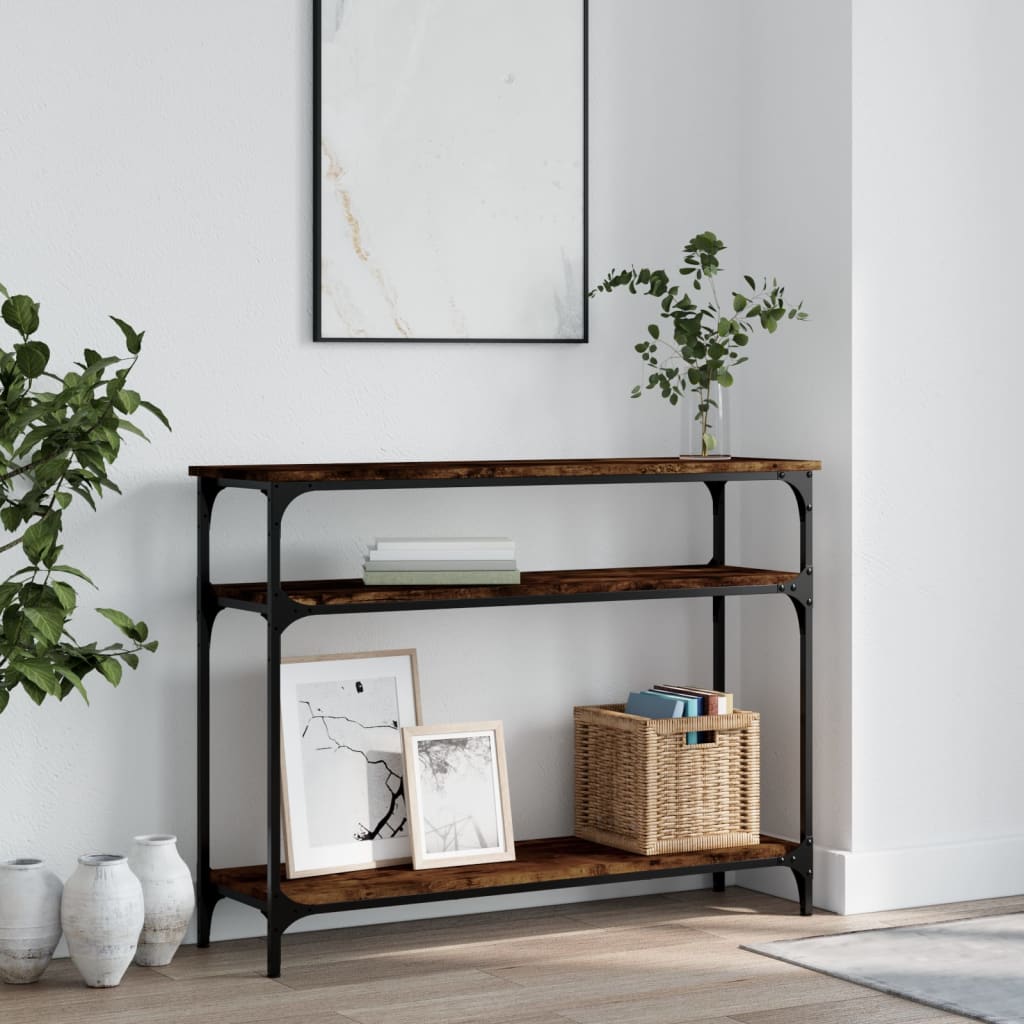 vidaXL Console Table Smoked Oak 100x29x75 cm Engineered Wood