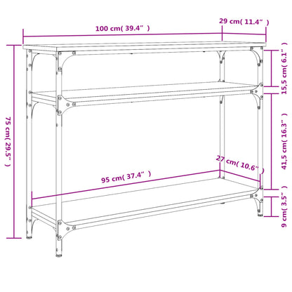 vidaXL Console Table Grey Sonoma 100x29x75 cm Engineered Wood