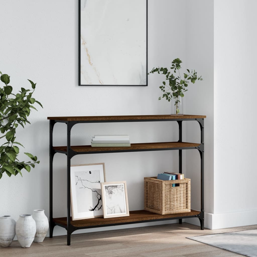vidaXL Console Table Brown Oak 100x29x75 cm Engineered Wood