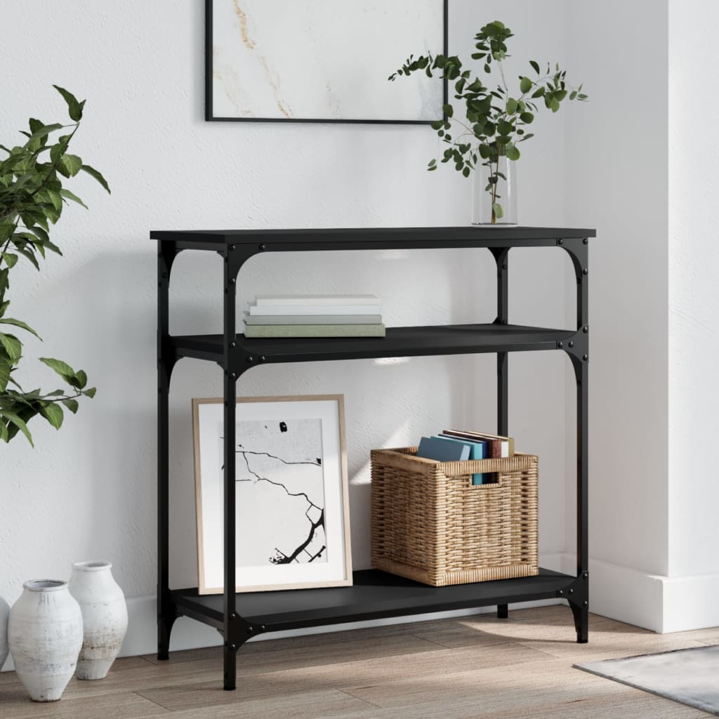 vidaXL Console Table Black 75x29x75 cm Engineered Wood