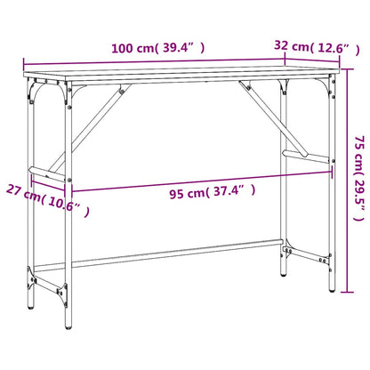 vidaXL Console Table Smoked Oak 100x32x75 cm Engineered Wood