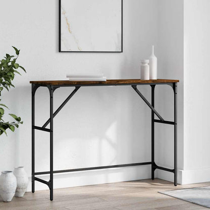 vidaXL Console Table Smoked Oak 100x32x75 cm Engineered Wood