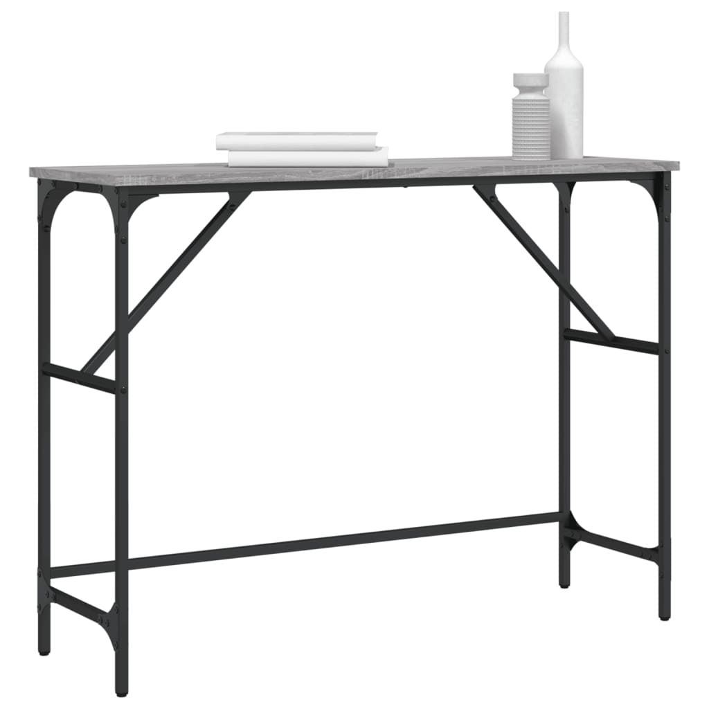 vidaXL Console Table Grey Sonoma 100x32x75 cm Engineered Wood