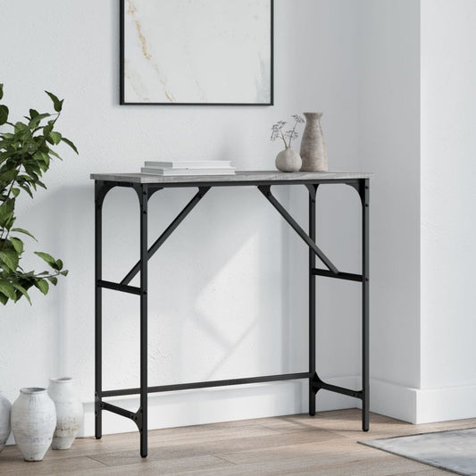 vidaXL Console Table Grey Sonoma 75x32x75 cm Engineered Wood