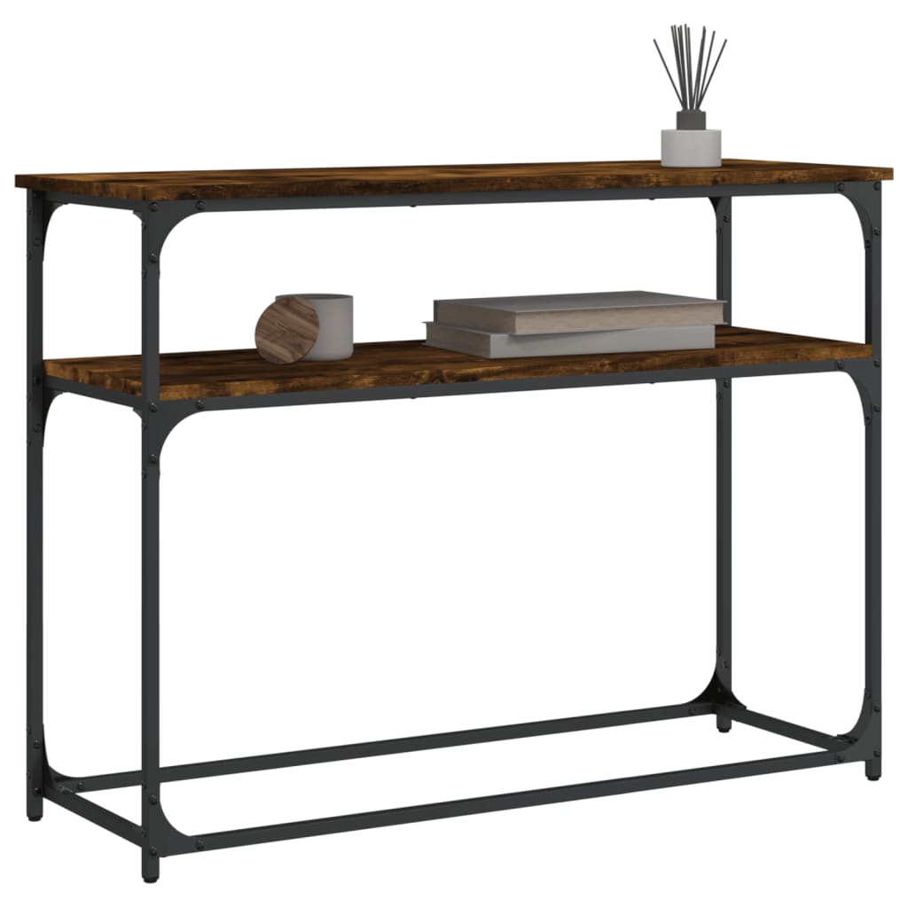 vidaXL Console Table Smoked Oak 100x35.5x75 cm Engineered Wood