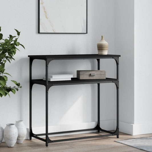 vidaXL Console Table Black 75x35.5x75 cm Engineered Wood