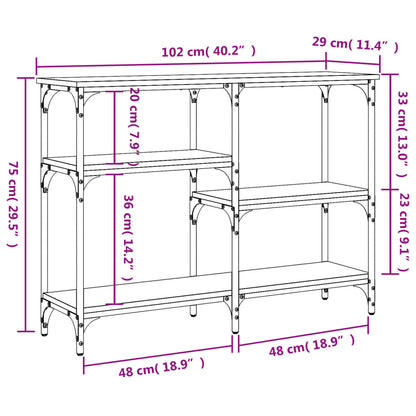vidaXL Console Table Smoked Oak 102x29x75 cm Engineered Wood