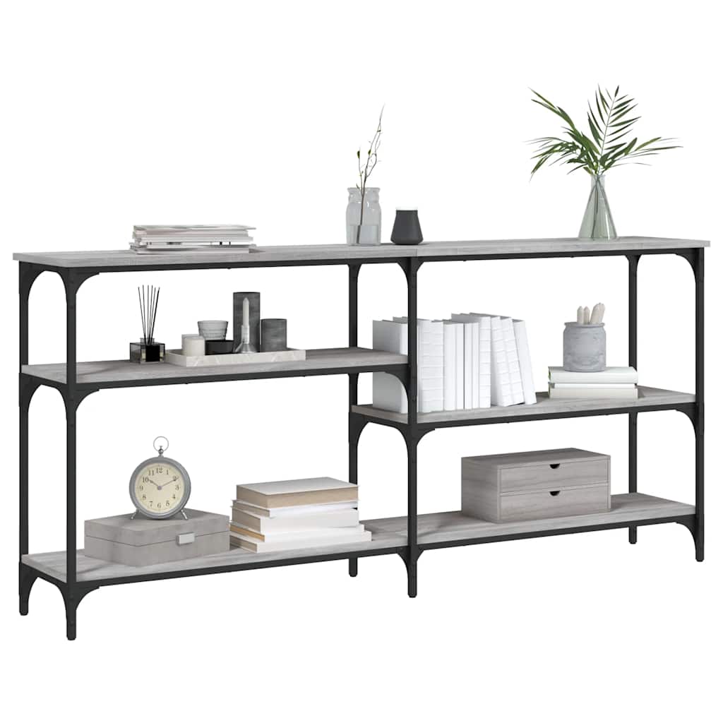 vidaXL Console Table Grey Sonoma 160x29x75 cm Engineered Wood