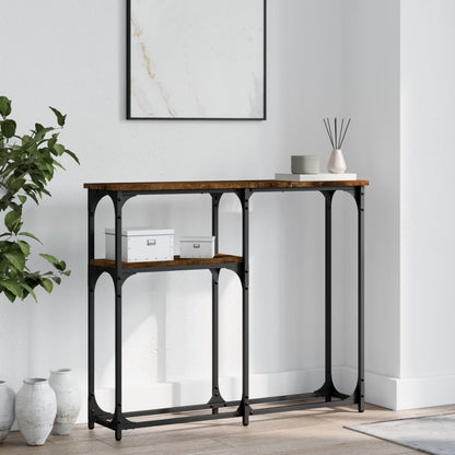 vidaXL Console Table Smoked Oak 90x22,5x75 cm Engineered Wood
