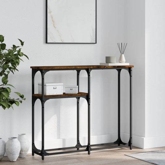 vidaXL Console Table Smoked Oak 90x22,5x75 cm Engineered Wood