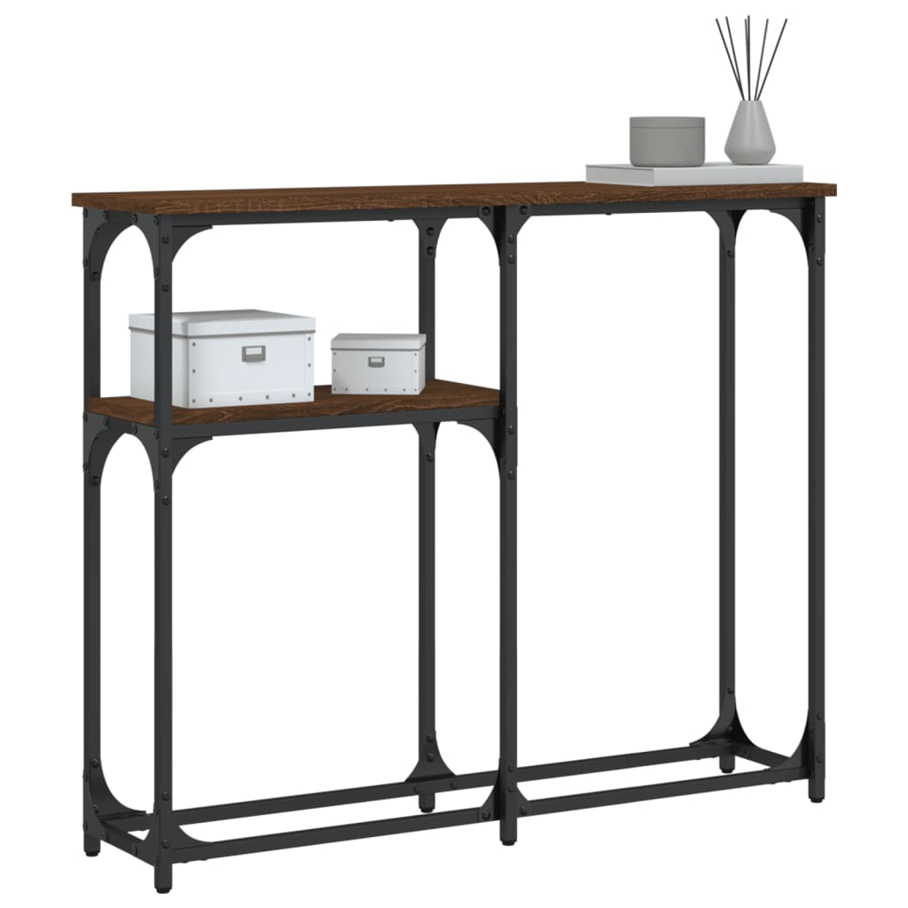 vidaXL Console Table Brown Oak 90x22,5x75 cm Engineered Wood