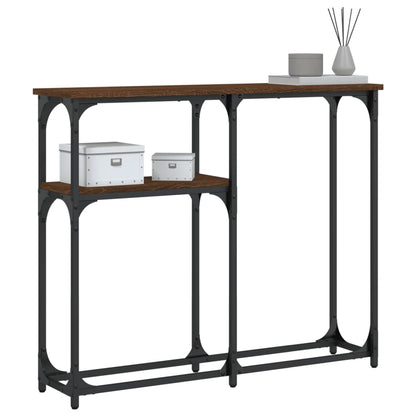 vidaXL Console Table Brown Oak 90x22,5x75 cm Engineered Wood