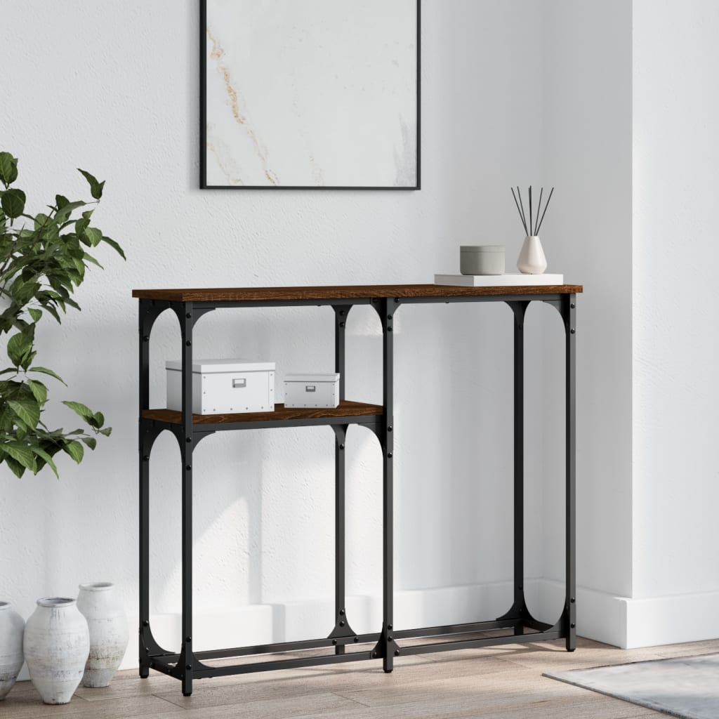 vidaXL Console Table Brown Oak 90x22,5x75 cm Engineered Wood