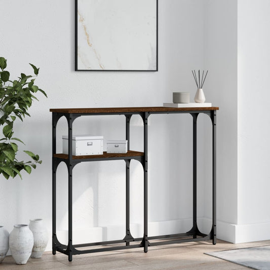 vidaXL Console Table Brown Oak 90x22,5x75 cm Engineered Wood