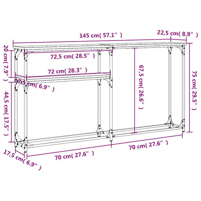 vidaXL Console Table Sonoma Oak 145x22,5x75 cm Engineered Wood