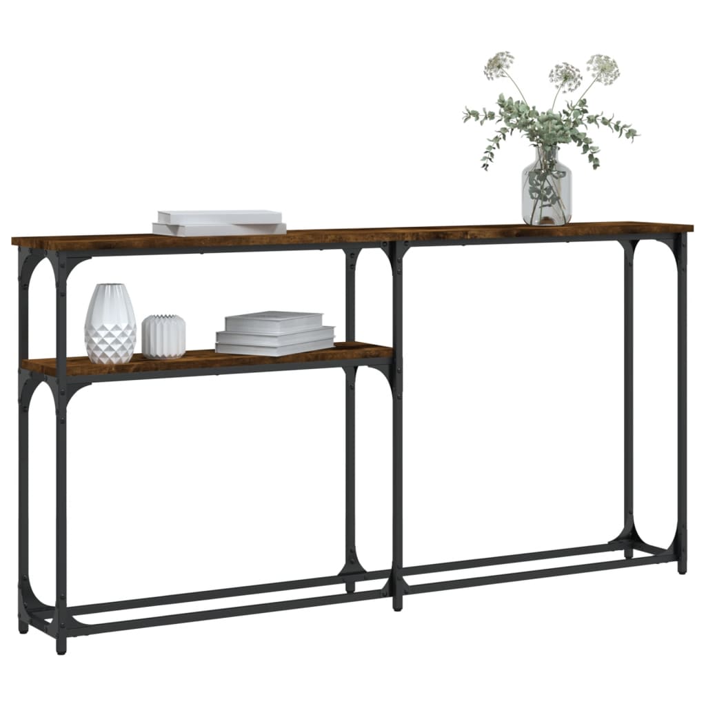vidaXL Console Table Smoked Oak 145x22,5x75 cm Engineered Wood