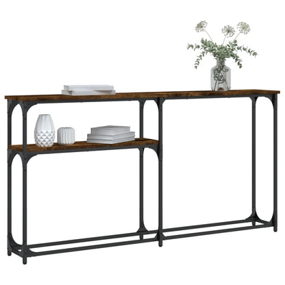 vidaXL Console Table Smoked Oak 145x22,5x75 cm Engineered Wood