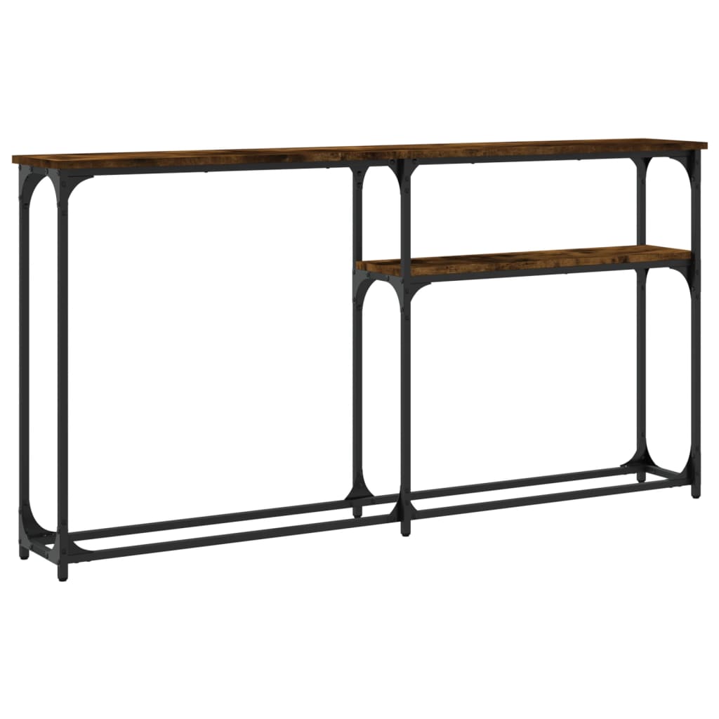 vidaXL Console Table Smoked Oak 145x22,5x75 cm Engineered Wood