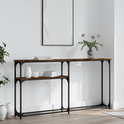 vidaXL Console Table Smoked Oak 145x22,5x75 cm Engineered Wood