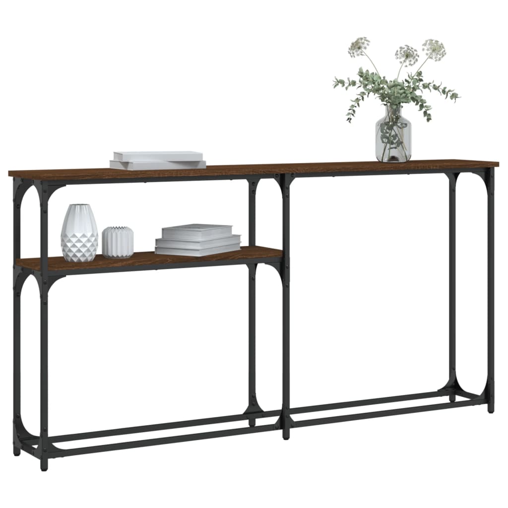 vidaXL Console Table Brown Oak 145x22,5x75 cm Engineered Wood