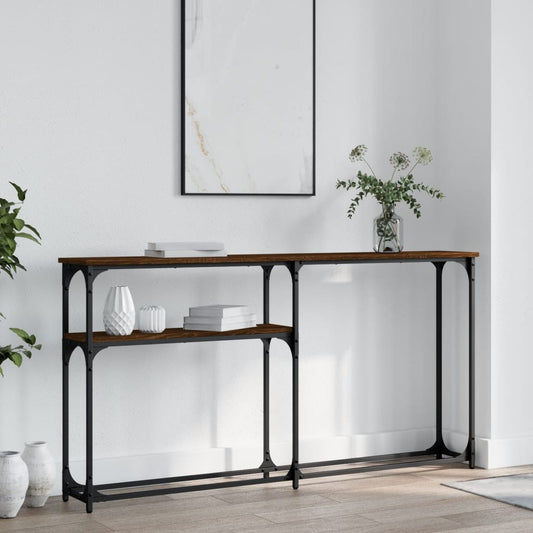vidaXL Console Table Brown Oak 145x22,5x75 cm Engineered Wood