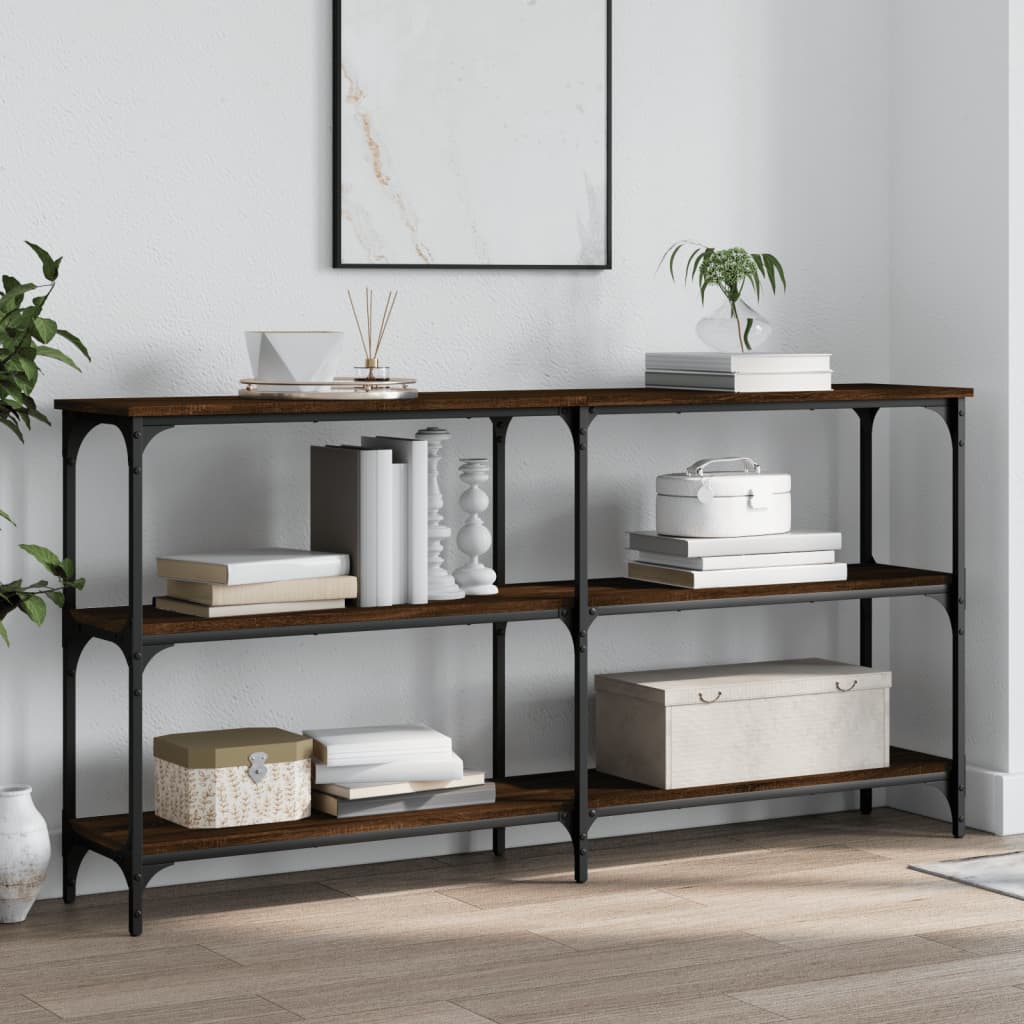 vidaXL Console Table Brown Oak 150x29x75 cm Engineered Wood