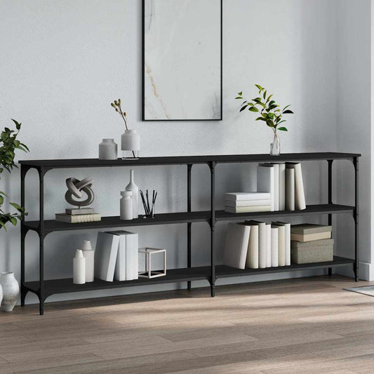 vidaXL Console Table | Black | Engineered Wood, Metal | Large | Adjustable Feet