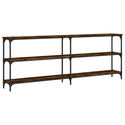 vidaXL Console Table Smoked Oak 200x29x75 cm Engineered Wood