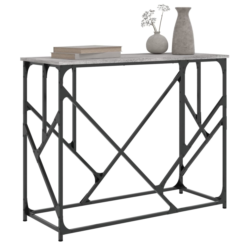 vidaXL Console Table Grey Sonoma 100x40x80 cm Engineered Wood